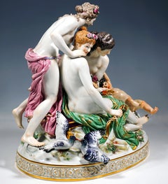Large Allegorical Group, The Disarming Of Cupid, E. Andresen, Meissen, Ca. 1890