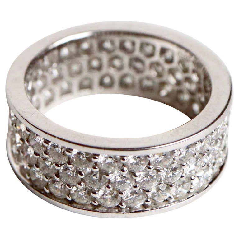 Large Alliance Ring in Diamonds and 18 Carat White Gold with 4.16 Carat For  Sale (Free Shipping) at 1stDibs