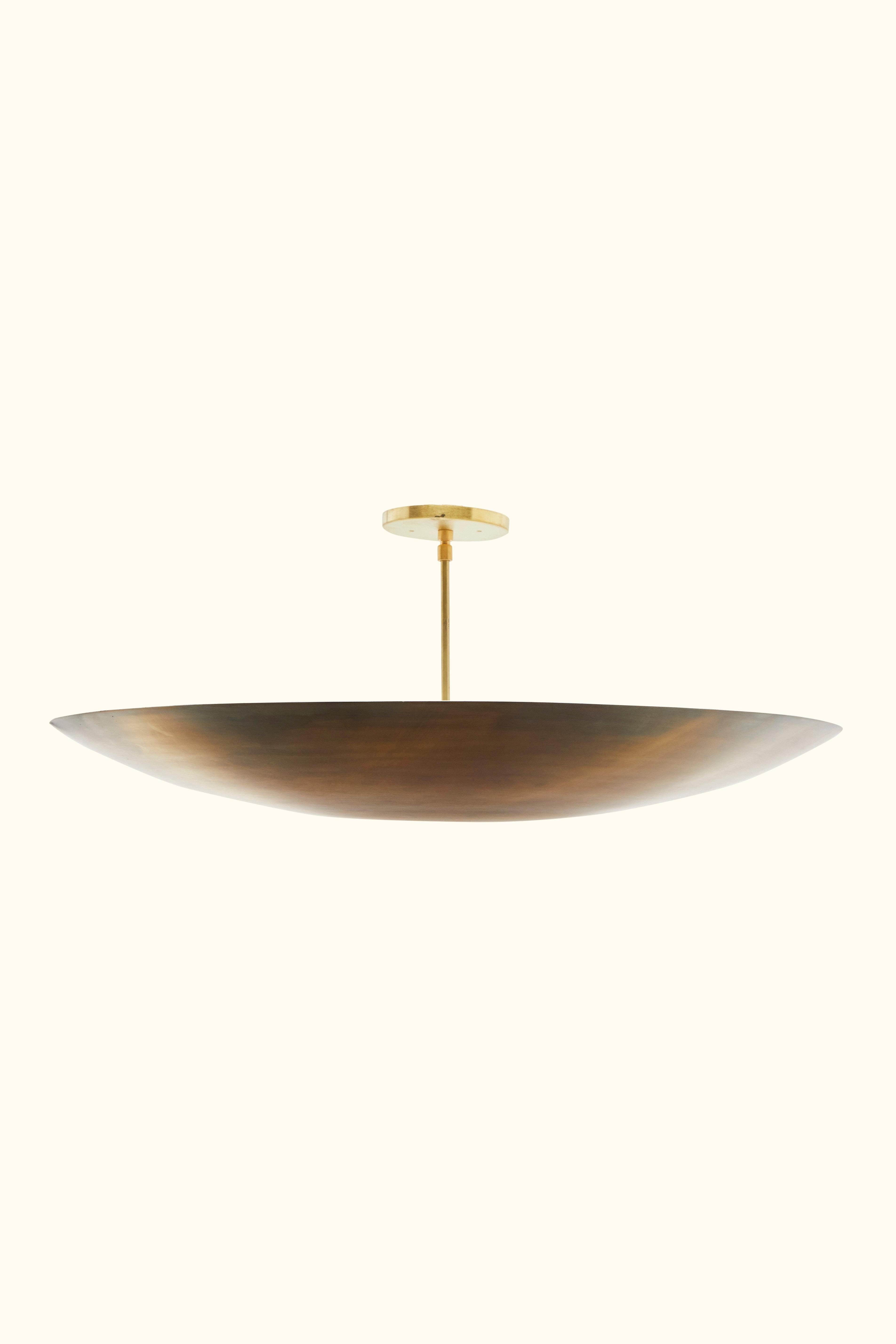 The Alta brass dome chandelier features a spun metal shade with a brass canopy and rod. The shade is available in brass or powdercoated metal finishes. Shown here in Antiqued Brass. 

The Lawson-Fenning Collection is designed and handmade in Los