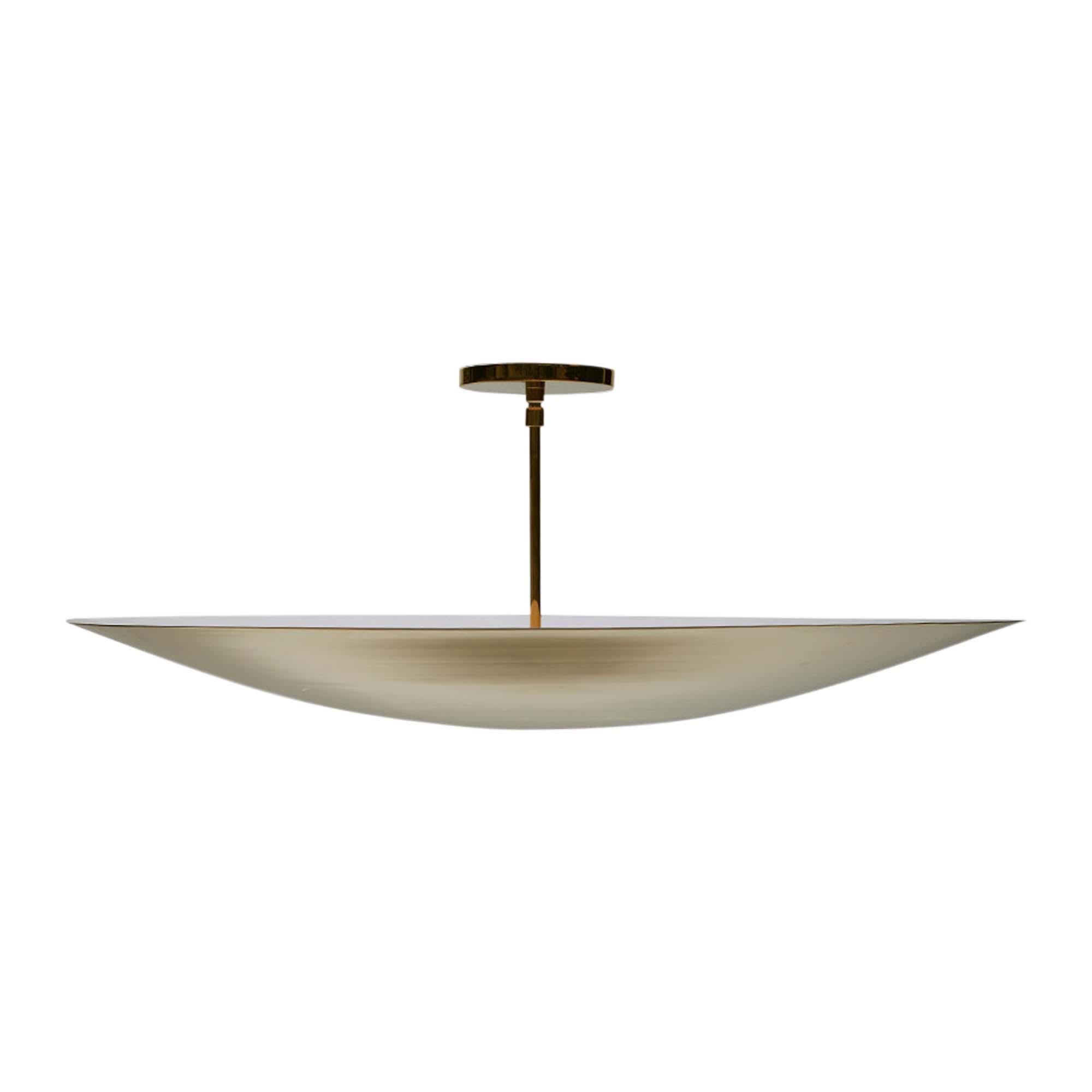The Alta brass dome features a spun metal shade with a brass canopy and rod. The shade is available in brass or powdercoated metal finishes. Shown here in satin brass. 

The Lawson-Fenning Collection is designed and handmade in Los Angeles,
