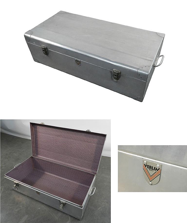 Large aluminium suitcase, Verlin brand, circa 1960.