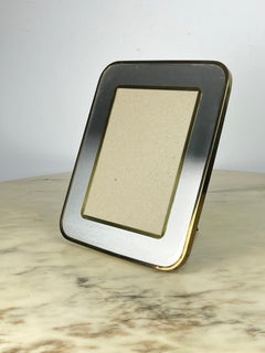 Large Aluminum and Brass Photo Frame, Italy, 1970s