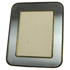 Large Aluminum and Brass Photo Frame, Italy, 1970s