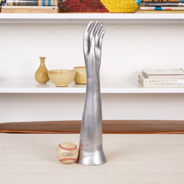 Large Aluminum Hand Sculpture For Sale at 1stDibs