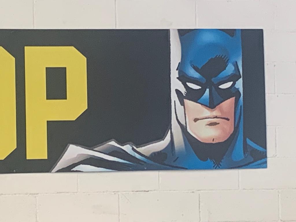 Large Aluminum Super Heroes Panel, 1970s The vintage item has no defects but may show slight traces of wear