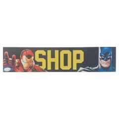 Gran panel de aluminio de superhéroes, años 70