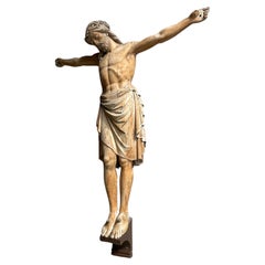 Geschnitzter antiker Corpus von Jesus Christus in großer und erstaunlicher Qualität für die Wandmontage