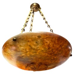 Große Leuchte aus bernsteinfarbenem Alabaster