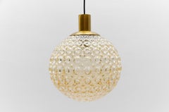 Large Amber Bubble Glass Ball Ceiling Lamp by Helena Tynell, Germany 1960s