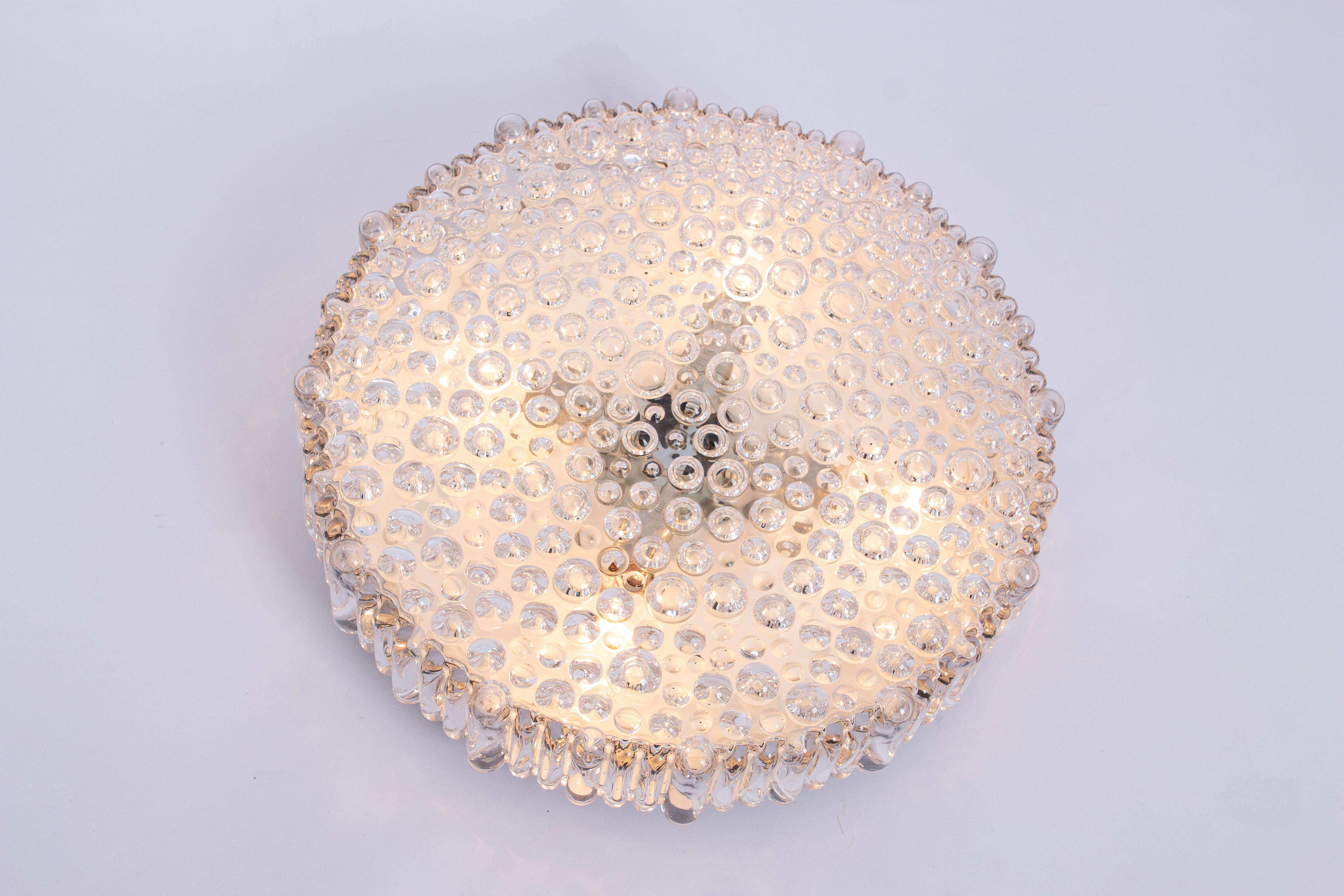 Late 20th Century Large Amber Bubble Glass Ceiling light, Limburg, Germany For Sale