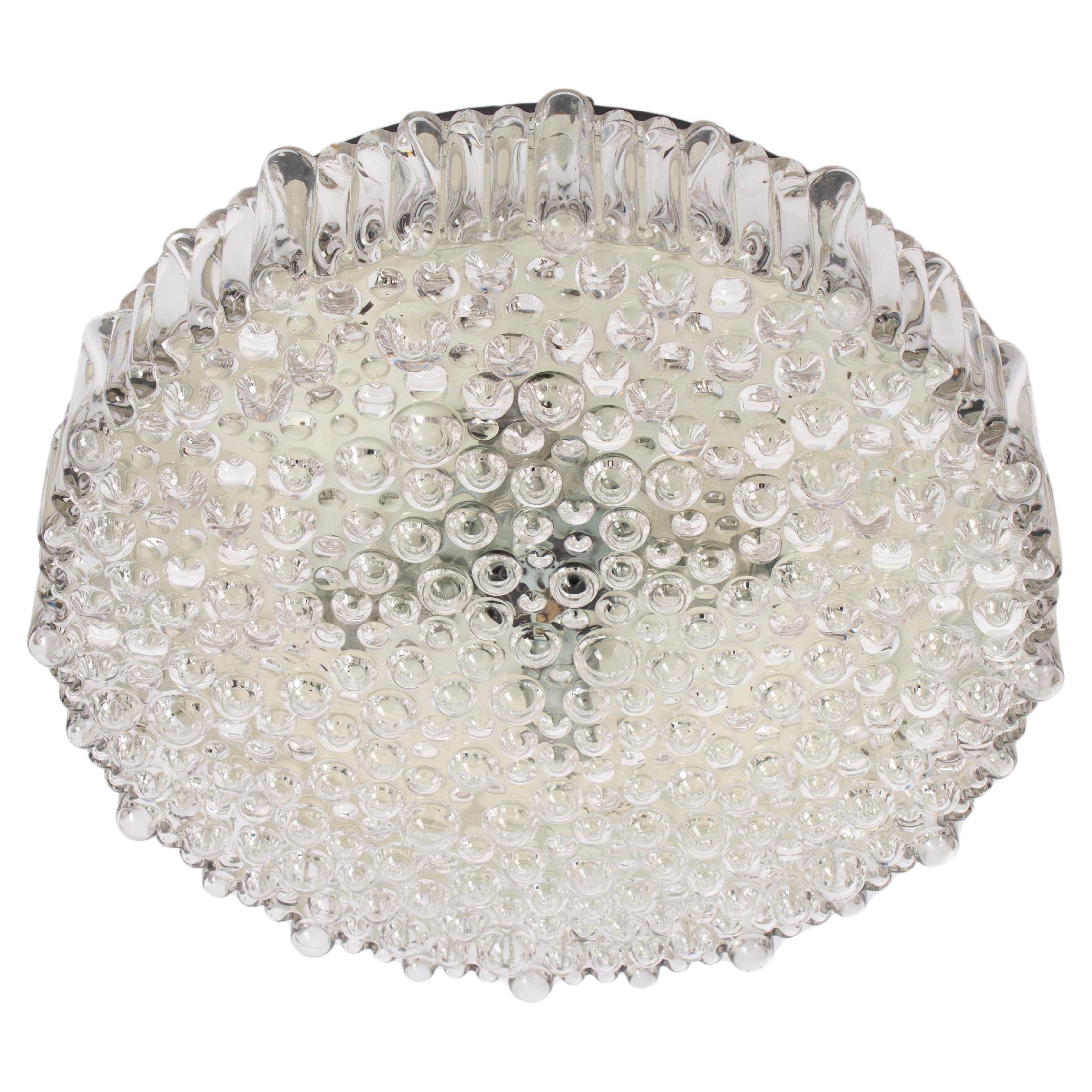 Lámpara de techo grande de cristal burbuja ámbar, Limburgo, Alemania en venta