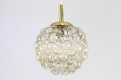 3 Large Amber Bubble Glass Pendants by Helena Tynell for Limburg, Germany, 1970s