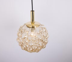 Große Bernstein-Blasenglas-Hängelampe von Helena Tynell für Limburg, Deutschland, 1970er Jahre