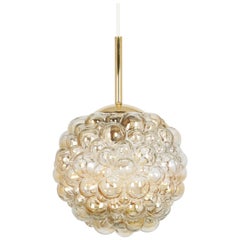 Large Amber Bubble Glass Pendant by Helena Tynell for Limburg, Germany, 1970s