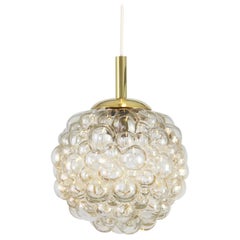 Large Amber Bubble Glass Pendant by Helena Tynell for Limburg, Germany, 1970s