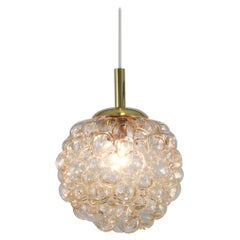 Large Amber Bubble Glass Pendant by Helena Tynell for Limburg, Germany, 1970s