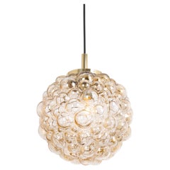 Large Amber Bubble Glass Pendant by Helena Tynell for Limburg, Germany, 1970s
