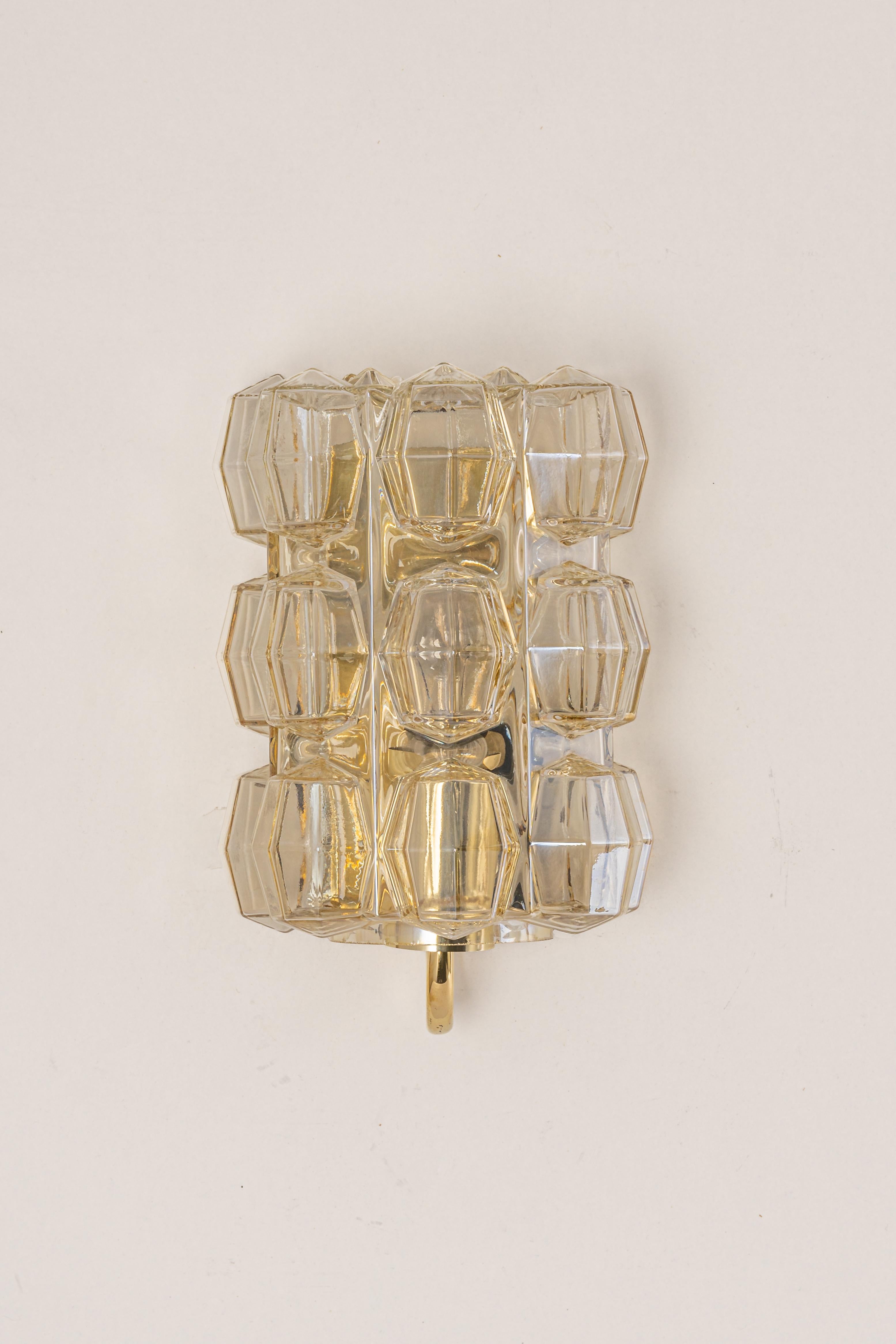 Mid-Century Modern Large Amber Bubble Glass Sconce by Helena Tynell, Limburg, Germany For Sale