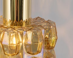 Large Amber Glass Pendant by Limburg, Germany, 1970s