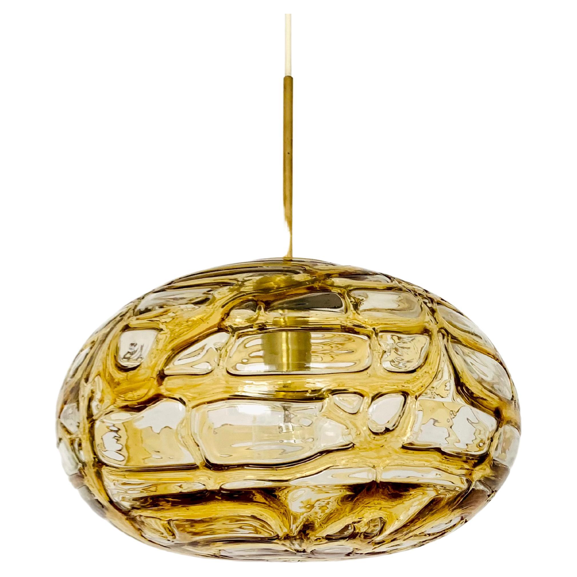 Large Amber Glass Pendant Lamp by Doria