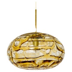 Large Amber Glass Pendant Lamp by Doria
