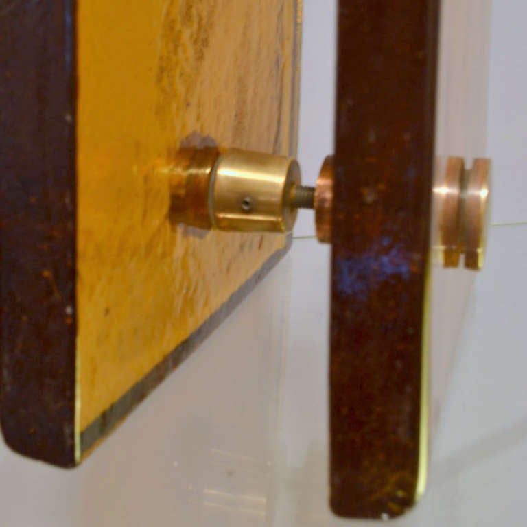 amber glass door