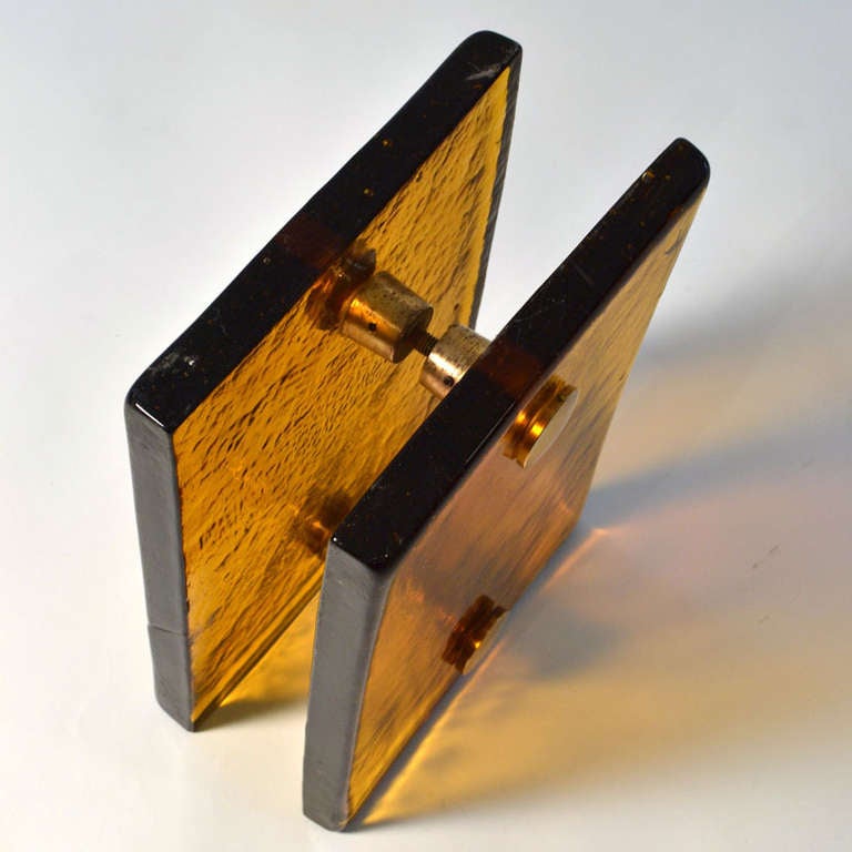 Large Amber Glass Push and Pull Door Handle, 1960s French In Excellent Condition In London, GB