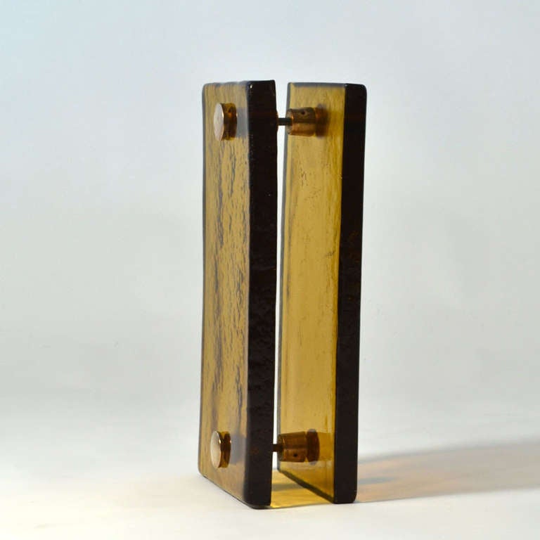 Mid-20th Century Large Amber Glass Push and Pull Door Handle, 1960s French