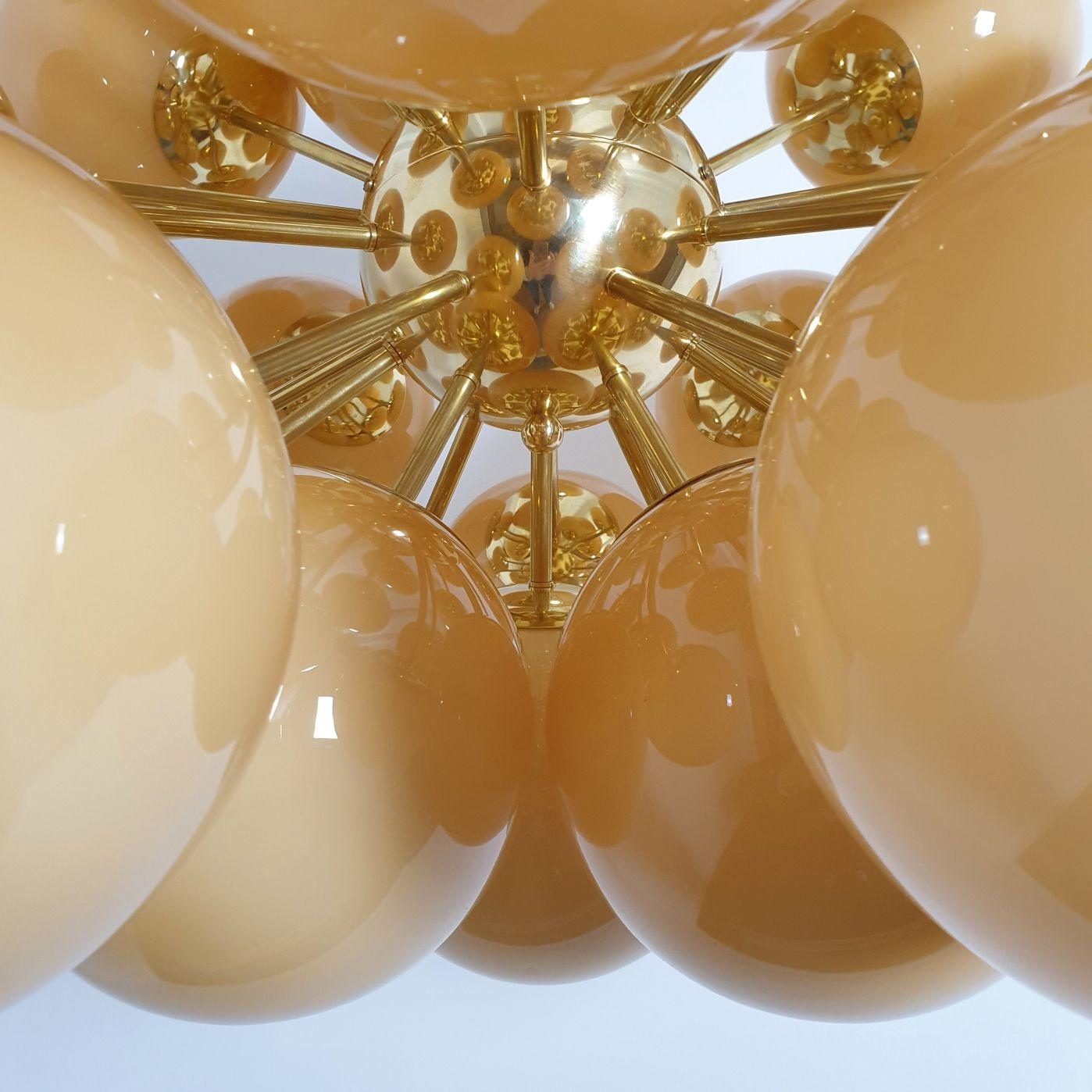 Large Amber glass Sputnik chandelier, Italy For Sale 1
