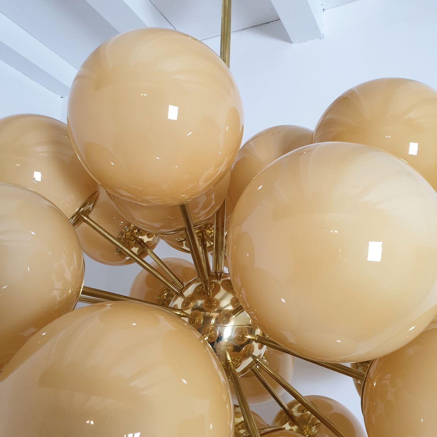 Large Amber glass Sputnik chandelier, Italy For Sale 2