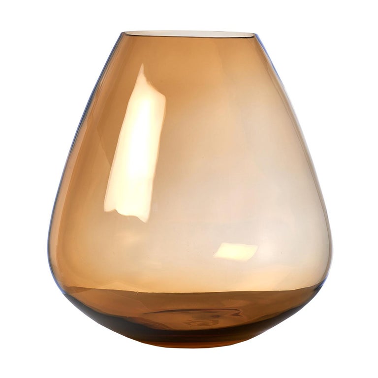 Large Amber Glass Vase For Sale at 1stDibs