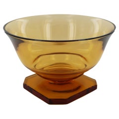 An Art Deco Large Amber Glass Vase or Serving Bowl by Daum, 1930s