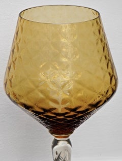 Large Amber Glass with Swirl Stem circa 1960s