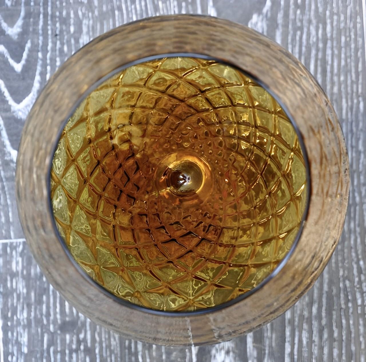 Mid-20th Century Large Amber Glass with Swirl Stem circa 1960s For Sale