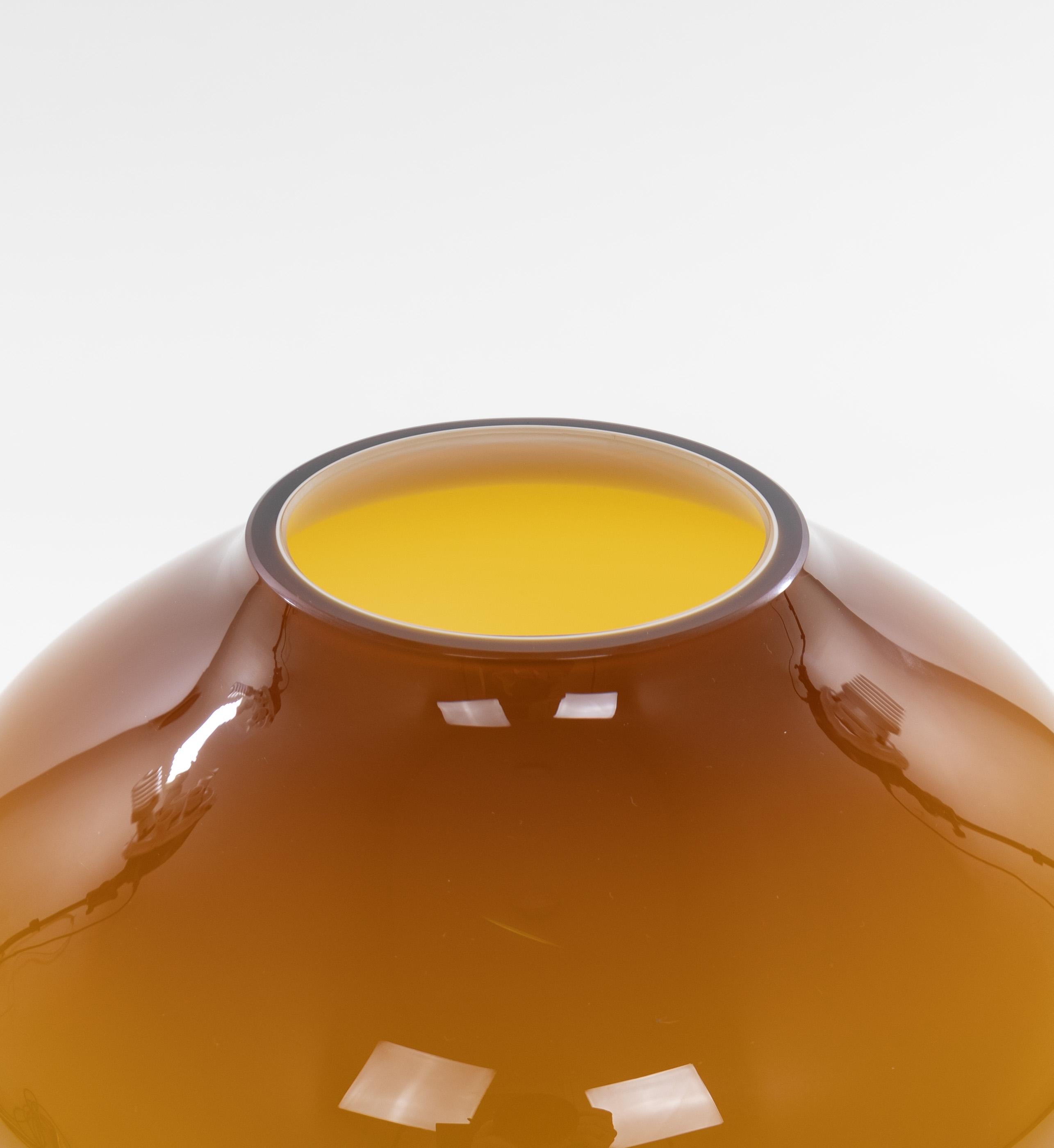 Large Amber Hand Blown Fungo Table Lamp by Massimo Vignelli for Venini, 1950s 1