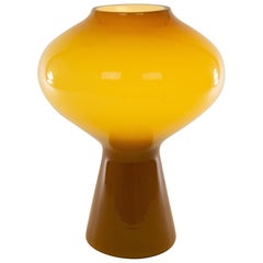 Large Amber Hand Blown Fungo Table Lamp by Massimo Vignelli for Venini, 1950s