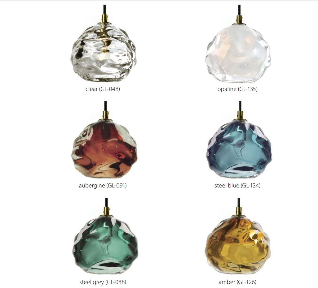 American Large Amber Happy Pendant Light, Line Voltage, Hand Blown Glass -Made to Order For Sale
