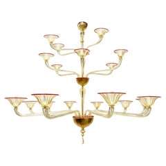 Large Amber Murano Chandelier