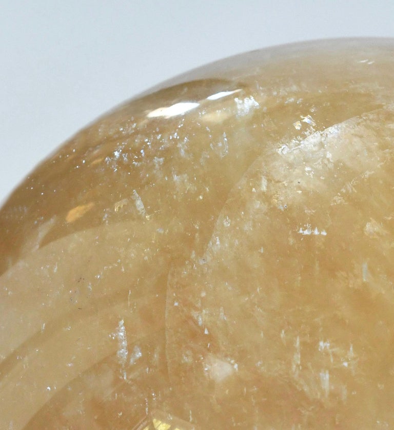 Large Amber Quartz Rock Crystal Ball For Sale at 1stDibs