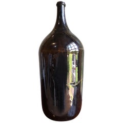 Antique Large Amber Wine Bottle, French 19th Century