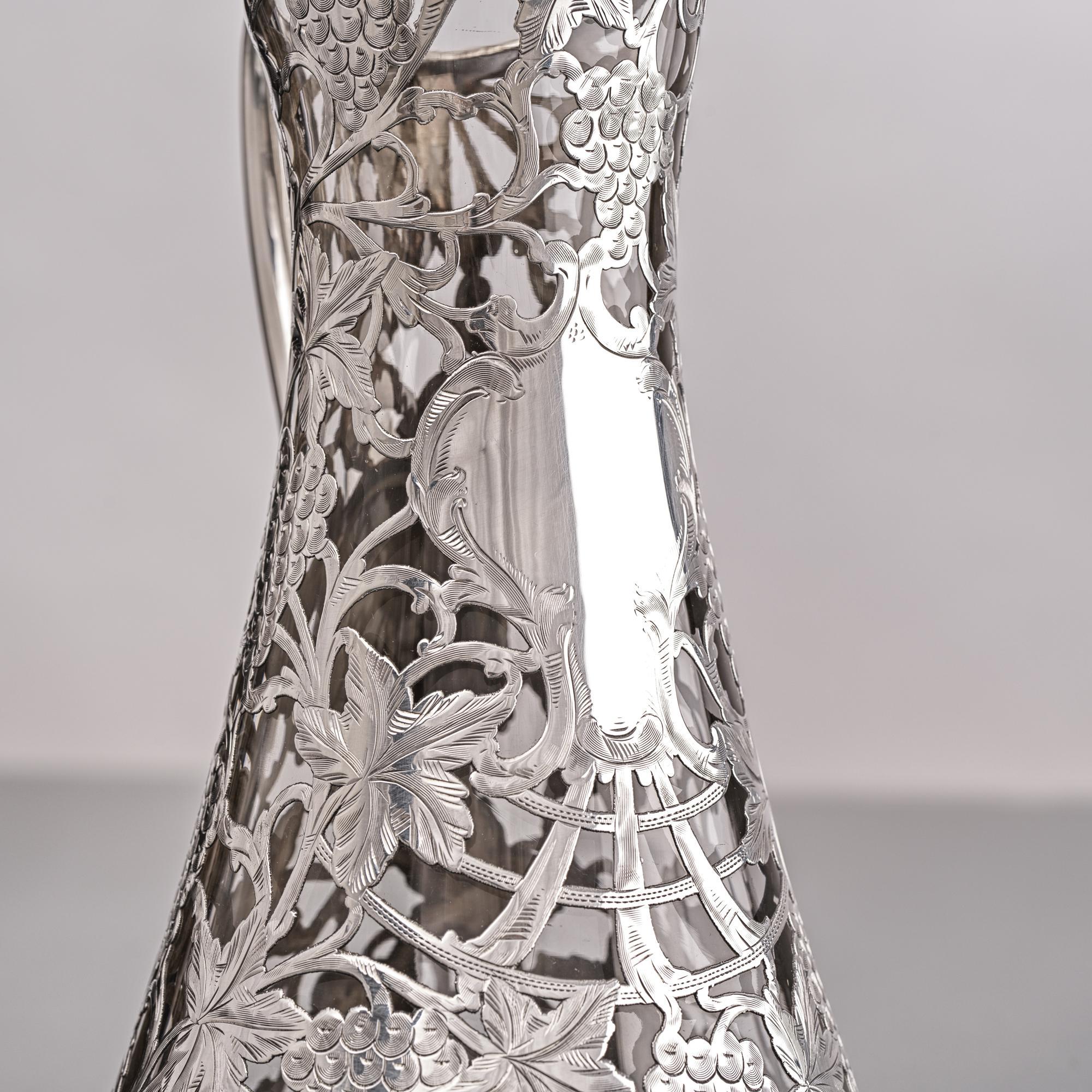 Großer amerikanischer Wasserkrug aus 0,999 massivem Silber von der Alvin Corporation (Art nouveau) im Angebot