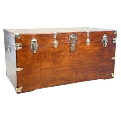 Large American 19th Century Military Camphor Campaign Trunk