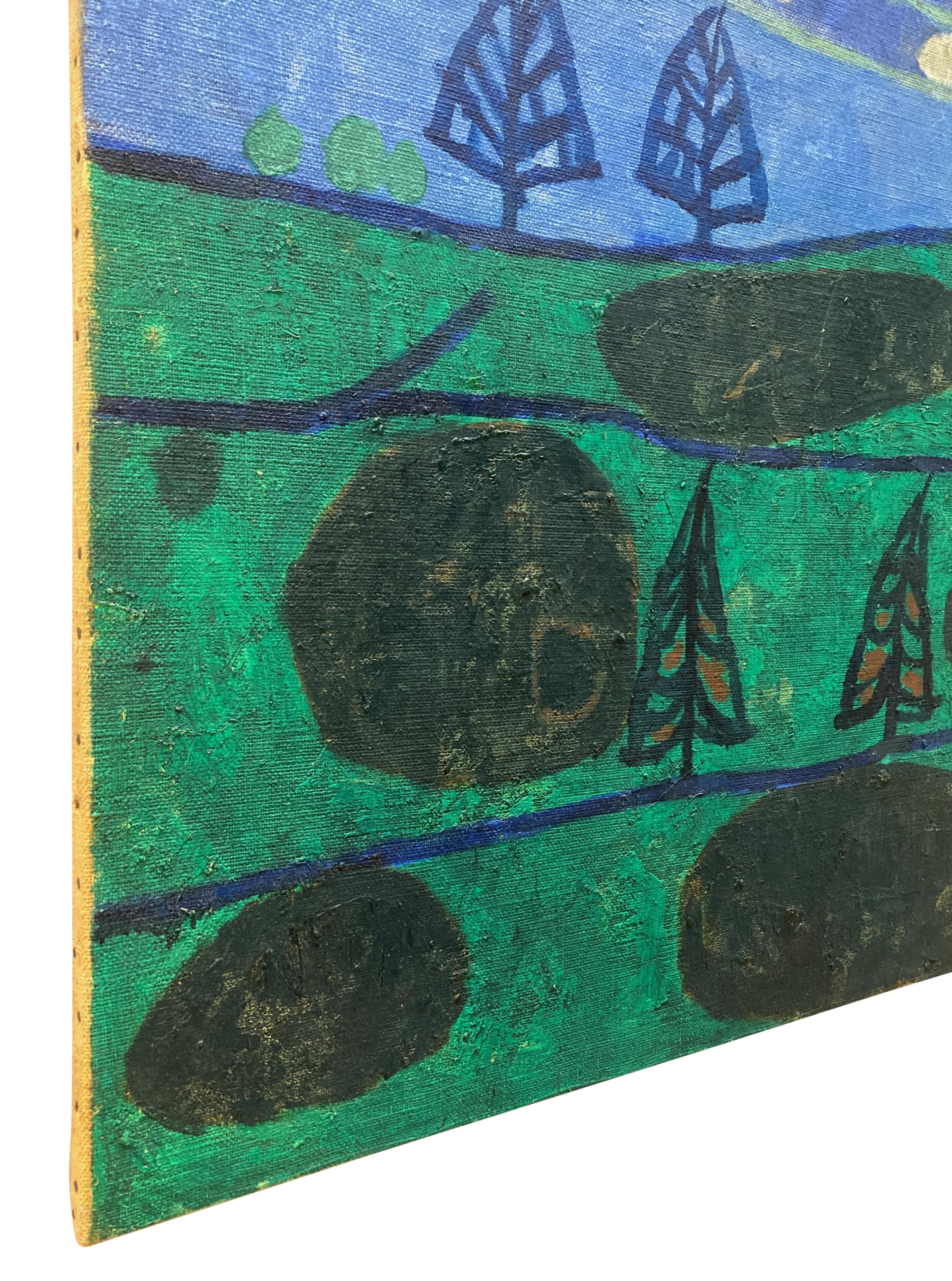 Große amerikanische abstrakte Öl auf Leinwand von Donald Taitt im Zustand „Gut“ im Angebot in Kent, Dover