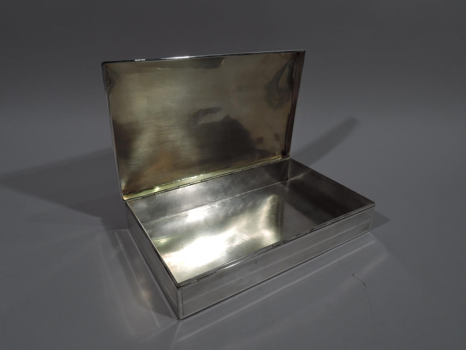 20th Century Large American Art Deco Sterling Silver Desk Box by Andrew Taylor For Sale
