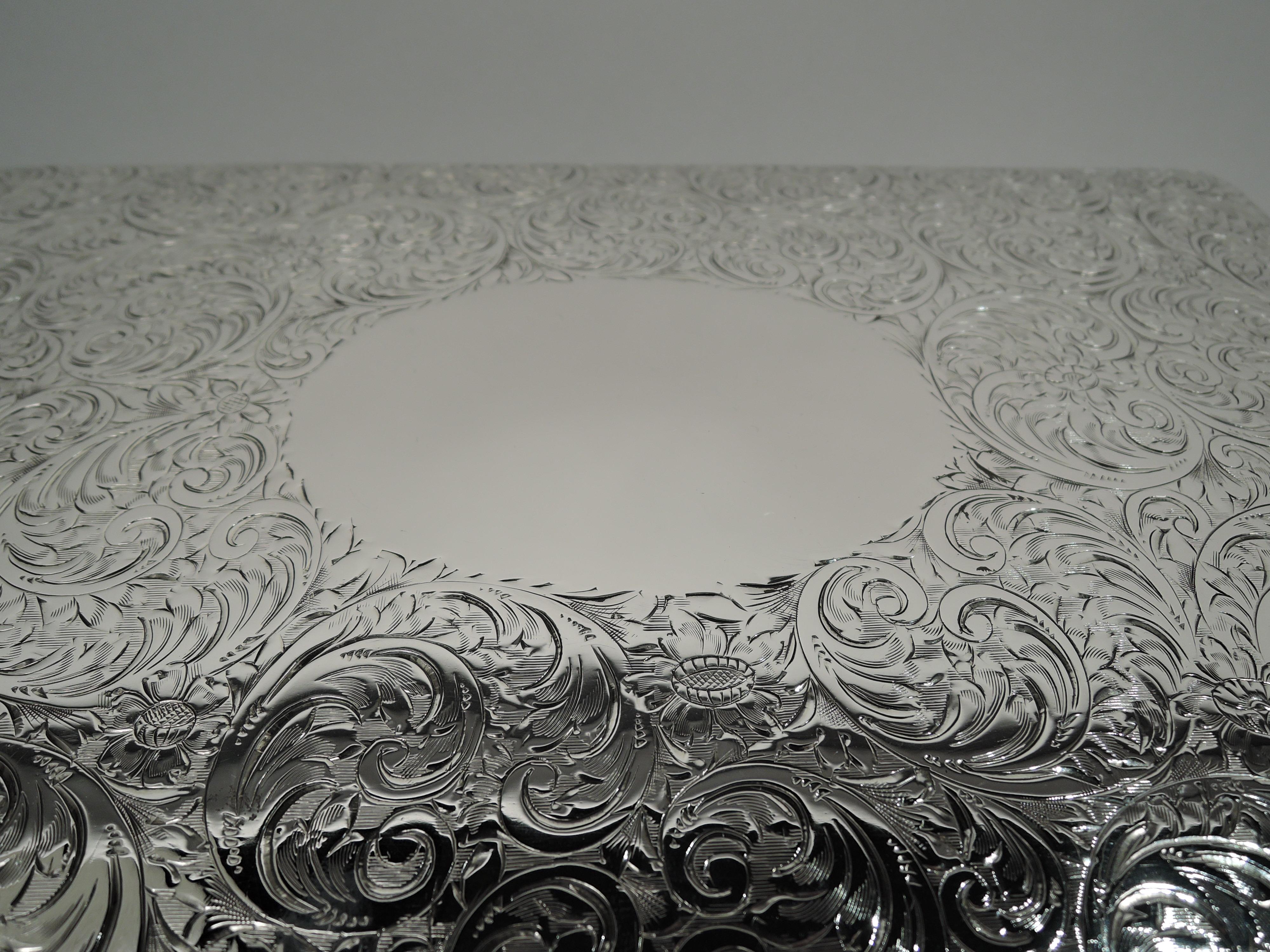 Large American Art Nouveau Sterling Silver Jewel Casket For Sale 2
