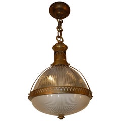 Large American Arts
Crafts Holophane Marked Brass and Glass Pendant circa 1910 Large American Arts
Crafts Holophane Marked Brass and Glass Pendant circa 1910