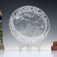 Large American Brilliant Crystal Fruit Bowl by Tuthill