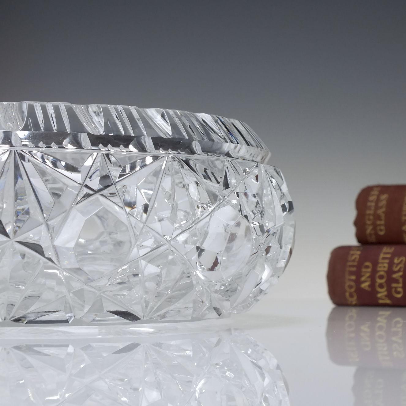 Large American Brilliant Crystal Fruit Bowl by Tuthill For Sale 3