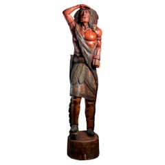 Large American Carved Cigar Store Indian Chief, 2.4 Meter Heigh