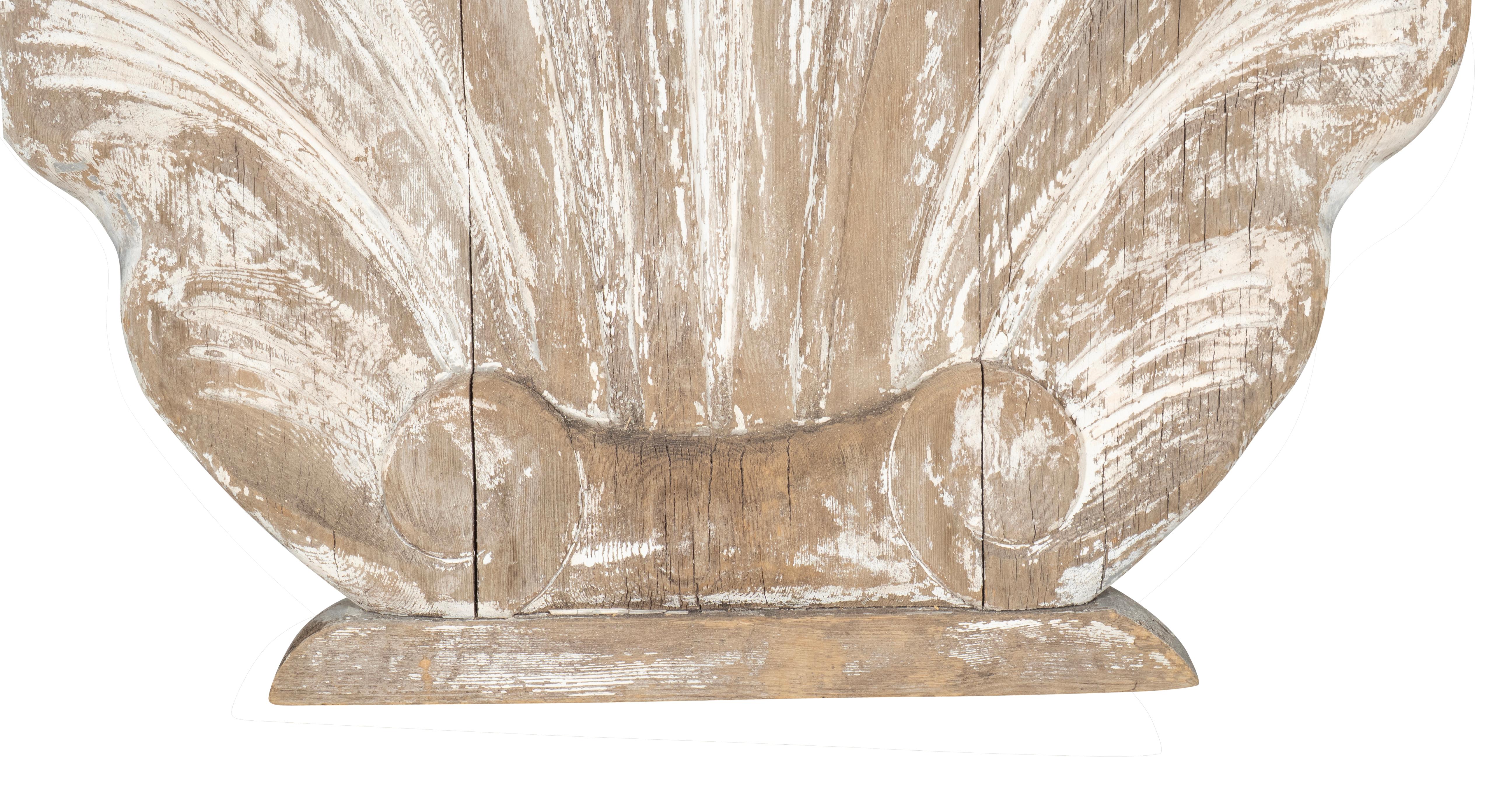 20th Century Large American Carved Wood And Painted Shell For Sale